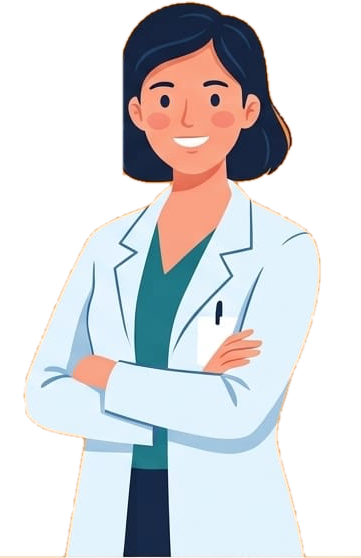 Smiling woman doctor with arms crossed